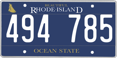 RI license plate 494785