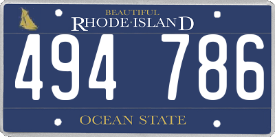 RI license plate 494786