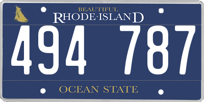 RI license plate 494787