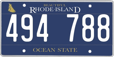 RI license plate 494788