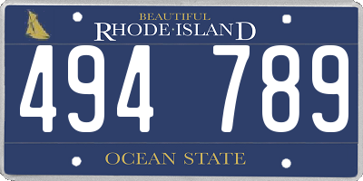 RI license plate 494789