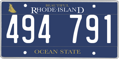 RI license plate 494791
