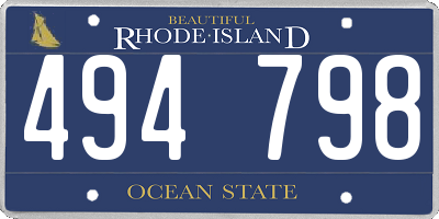 RI license plate 494798