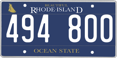 RI license plate 494800
