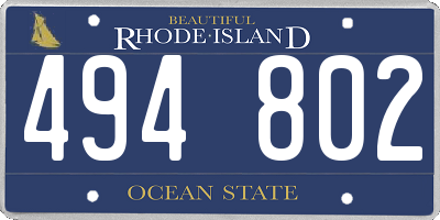 RI license plate 494802