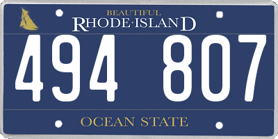 RI license plate 494807