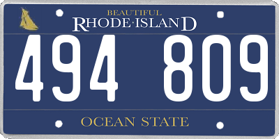 RI license plate 494809