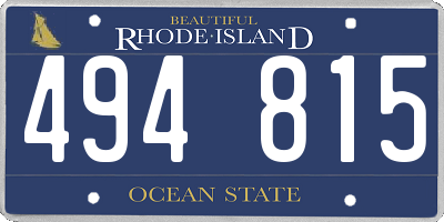 RI license plate 494815