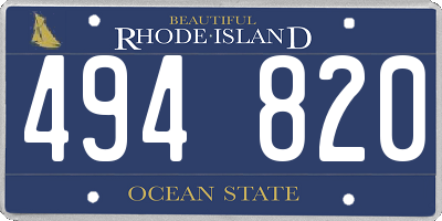 RI license plate 494820