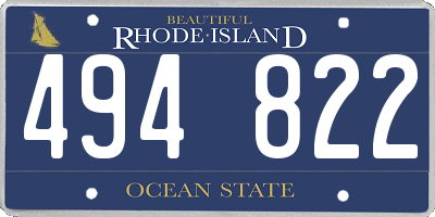 RI license plate 494822