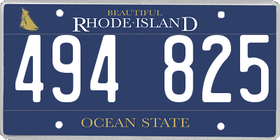 RI license plate 494825