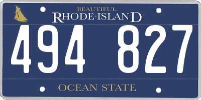 RI license plate 494827