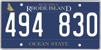 RI license plate 494830