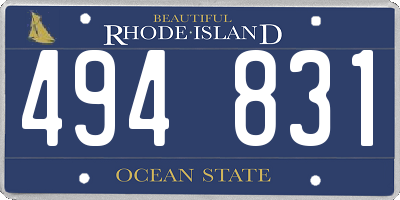 RI license plate 494831
