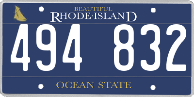 RI license plate 494832