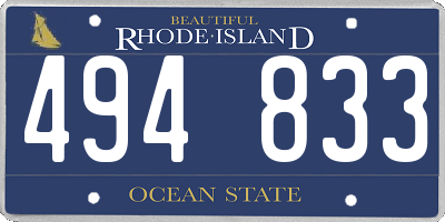 RI license plate 494833