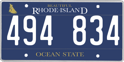 RI license plate 494834