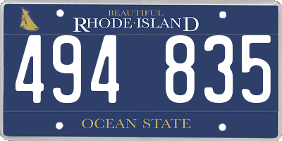 RI license plate 494835