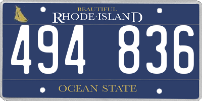 RI license plate 494836