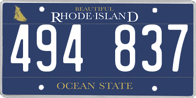 RI license plate 494837