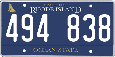 RI license plate 494838
