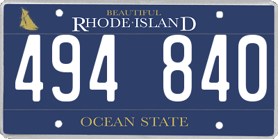 RI license plate 494840