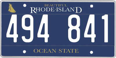 RI license plate 494841