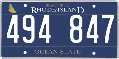 RI license plate 494847