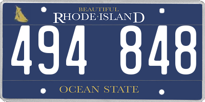 RI license plate 494848