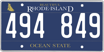 RI license plate 494849
