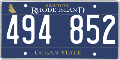 RI license plate 494852