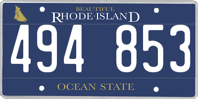 RI license plate 494853