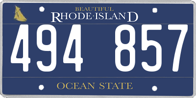 RI license plate 494857