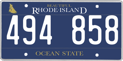 RI license plate 494858