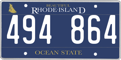 RI license plate 494864