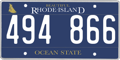 RI license plate 494866