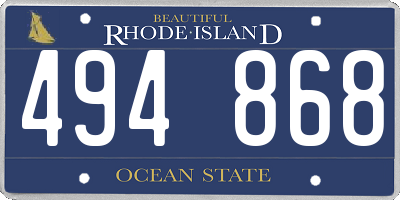 RI license plate 494868