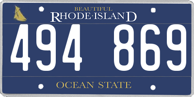 RI license plate 494869