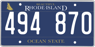 RI license plate 494870