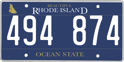 RI license plate 494874