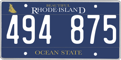 RI license plate 494875