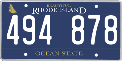 RI license plate 494878