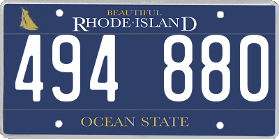 RI license plate 494880