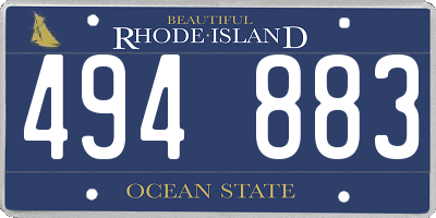 RI license plate 494883