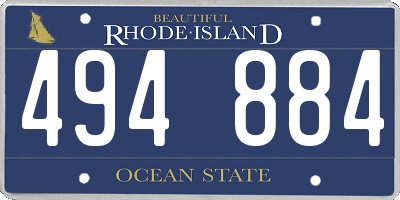 RI license plate 494884