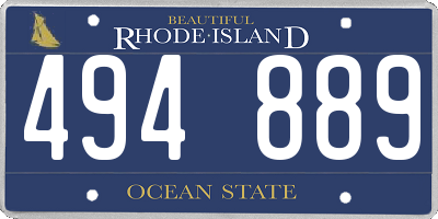 RI license plate 494889