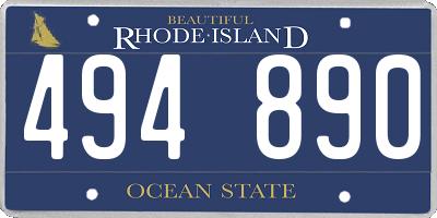 RI license plate 494890