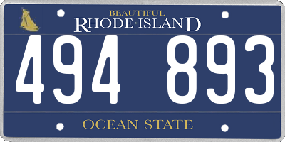 RI license plate 494893