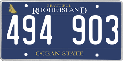 RI license plate 494903