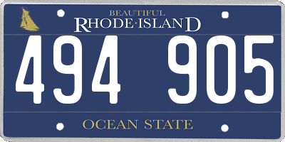 RI license plate 494905